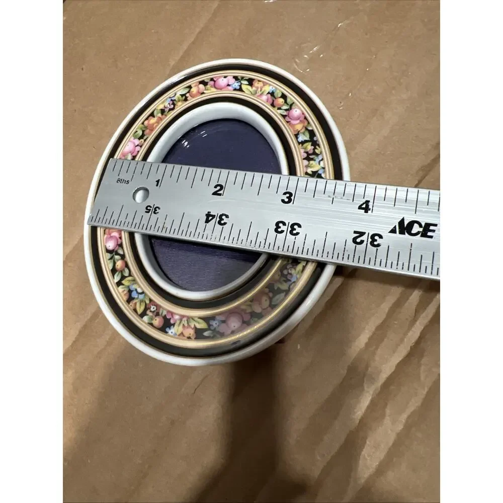 Wedgwood Clio Bone China Picture Frame – Floral & Black Border – Made in England